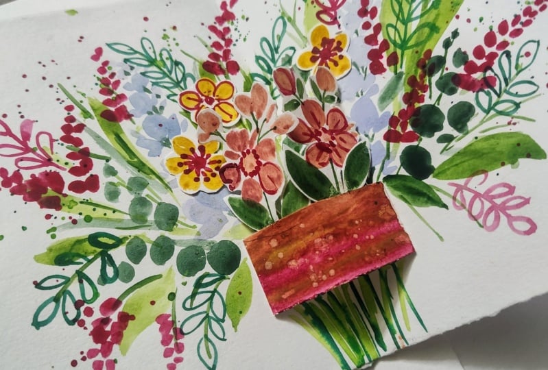 Watercolor cards that pop with Femvisionary