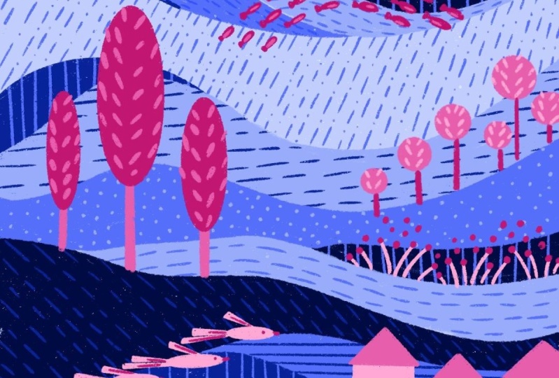 Colorful Illustrated Landscape