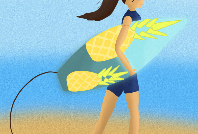 Simple surfer girl