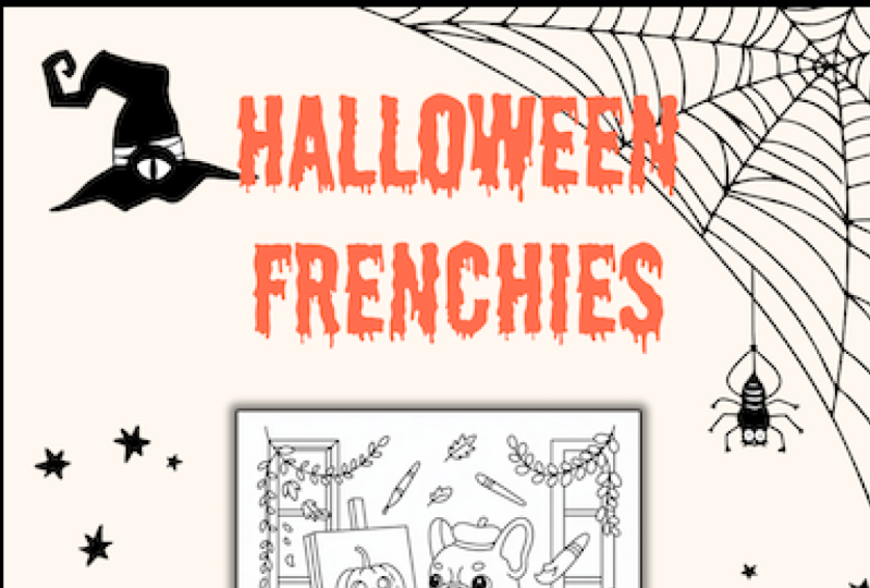 Halloween Frenchies Coloring Insta Post
