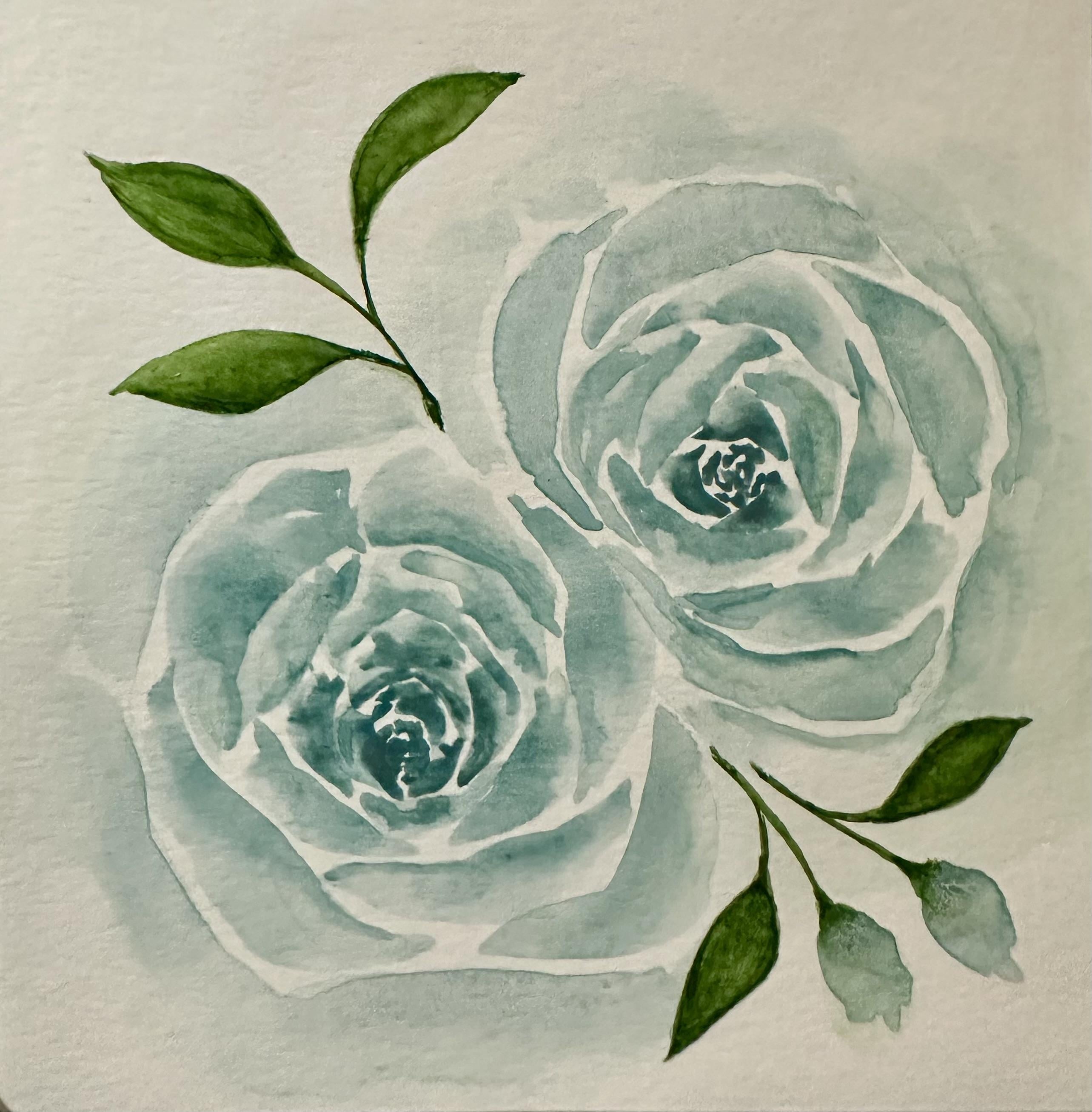 Two vintage roses - student project