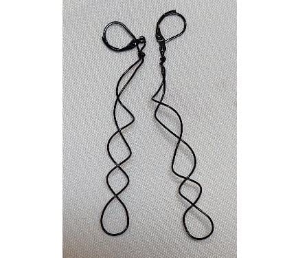Black Corkscrew Earrings - student project