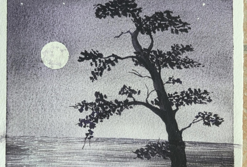 Stars and moon