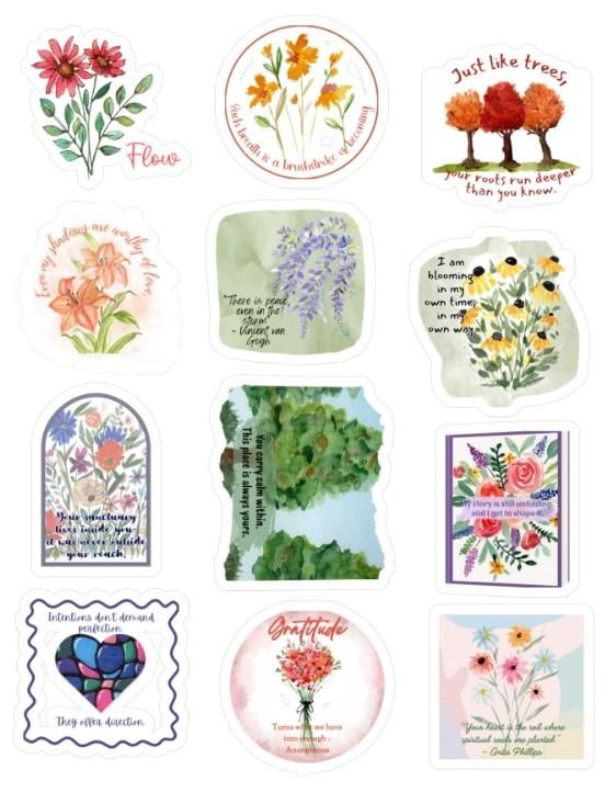 A Garden for the Soul Stickers - student project