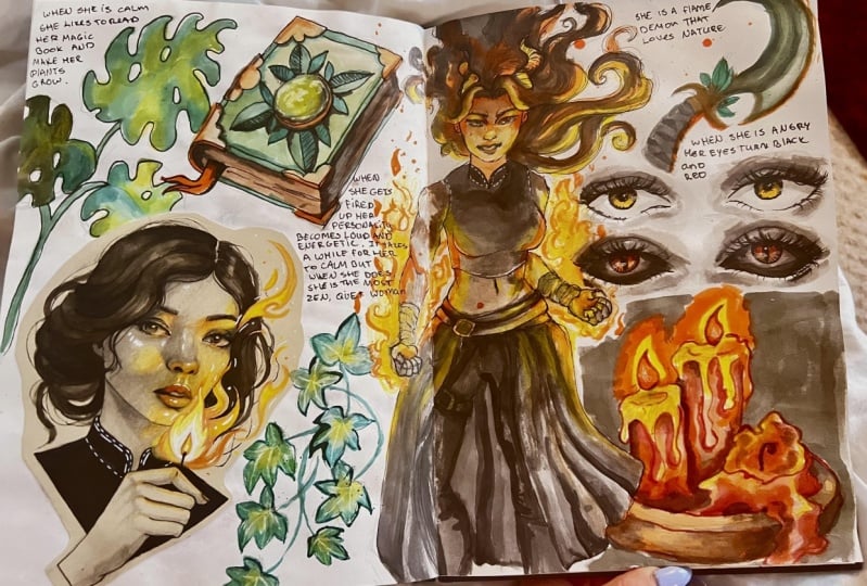 Sketchbook spread inspired by you!