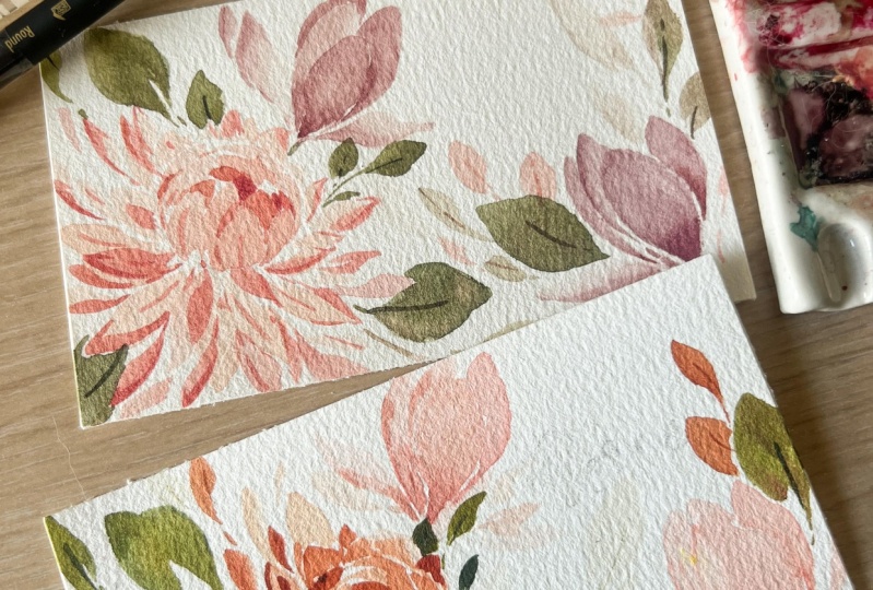 Dahlias on nametags