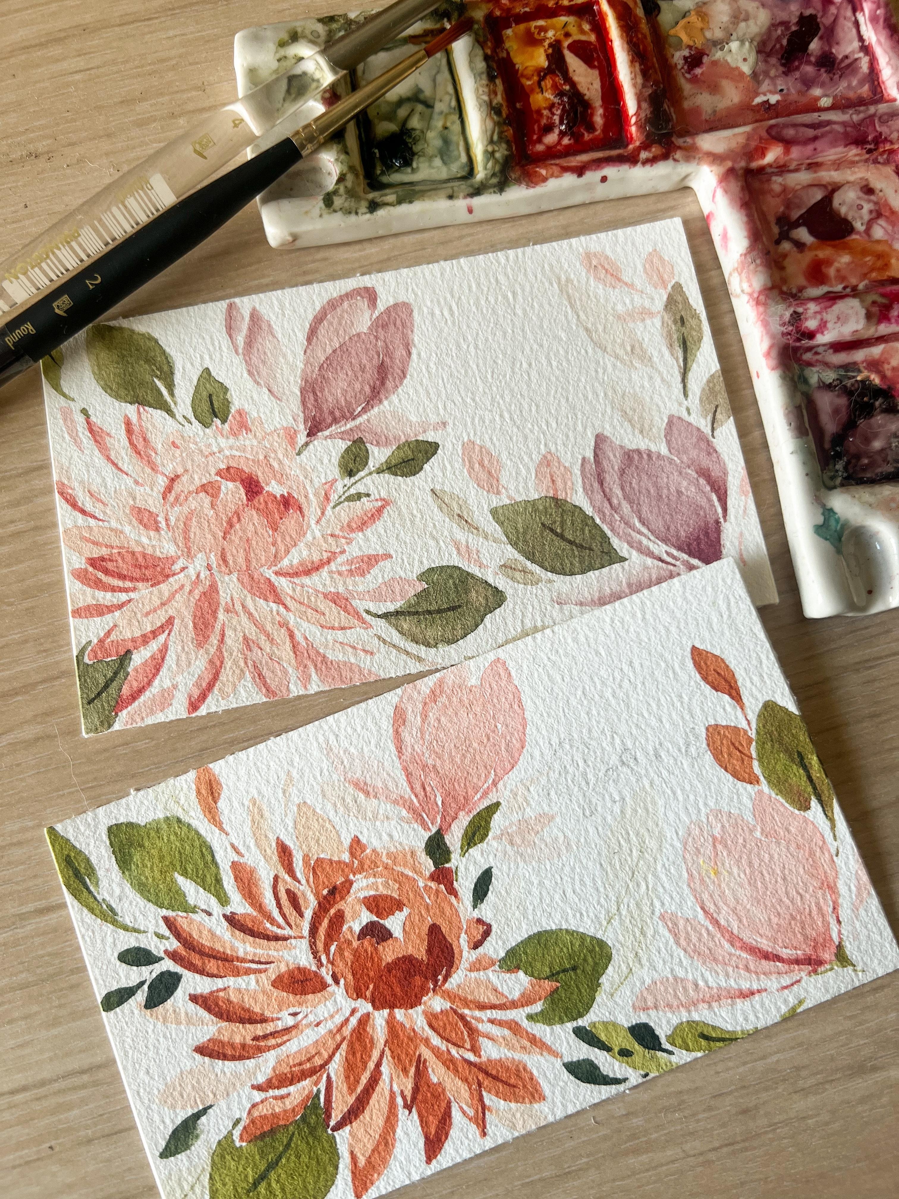 Dahlias on nametags - student project