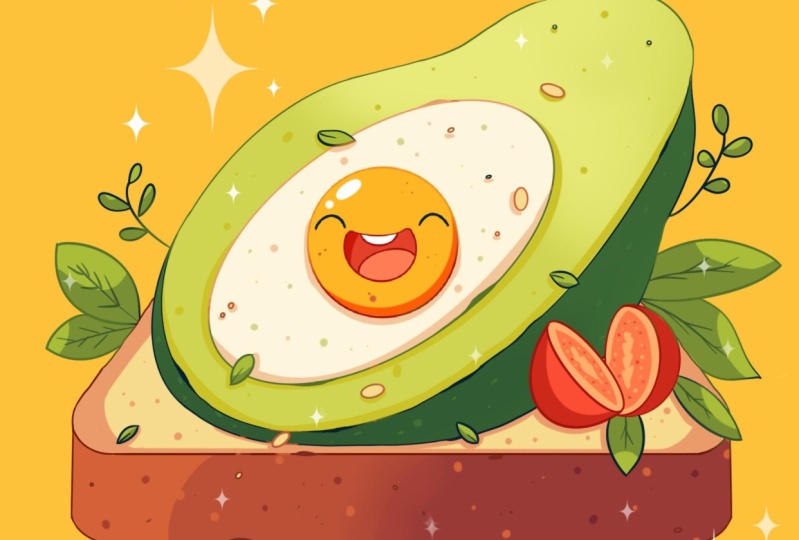 Kawaii Avocado Toast