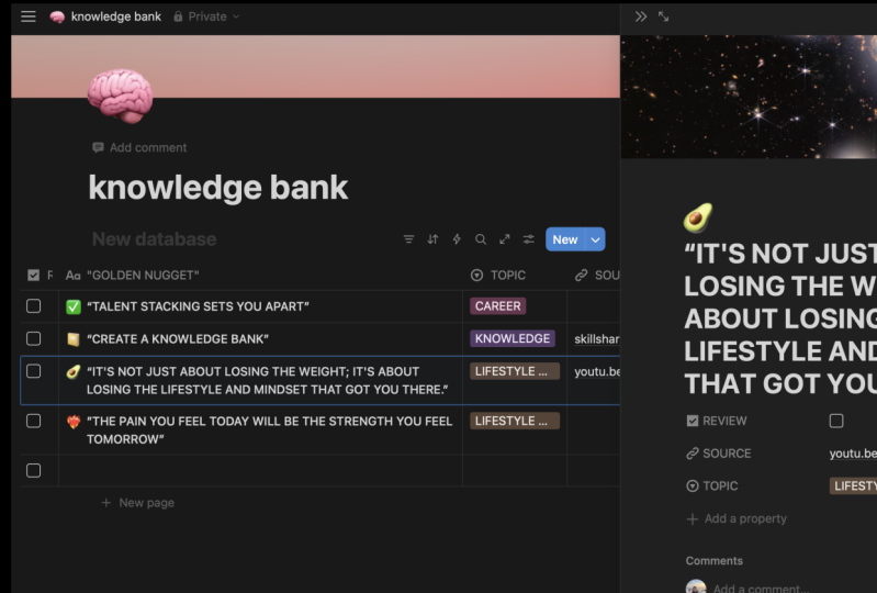 MY NEWLY MADE KNOWLEDGE BANK