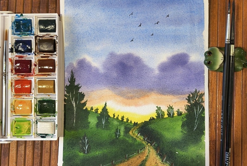 Landscape painting with Raniya