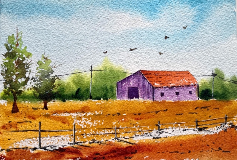 Easy Watercolor Landscape for Beginners: Paint a Countryside scene