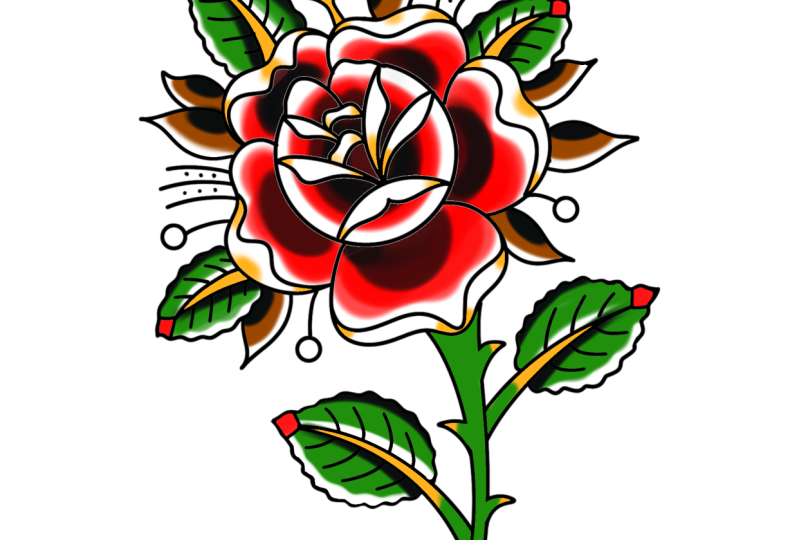 Old School Tattoo Rose