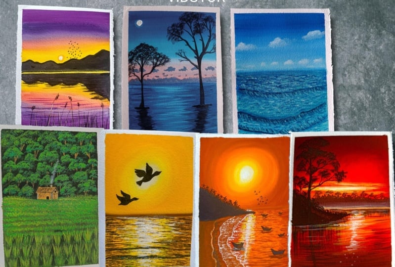 7 Colors Of Nature With Gouache: VIBGYOR