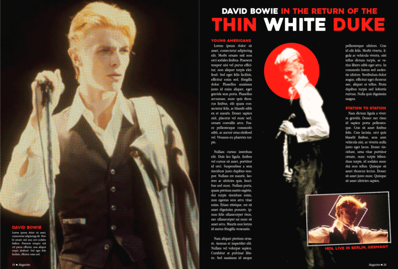 Two-Page Magazine Spread about Bowie