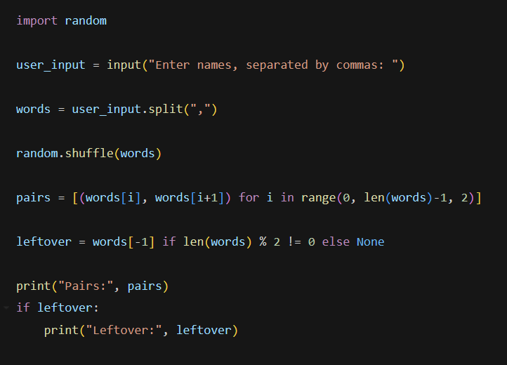 Secret Santa list generator