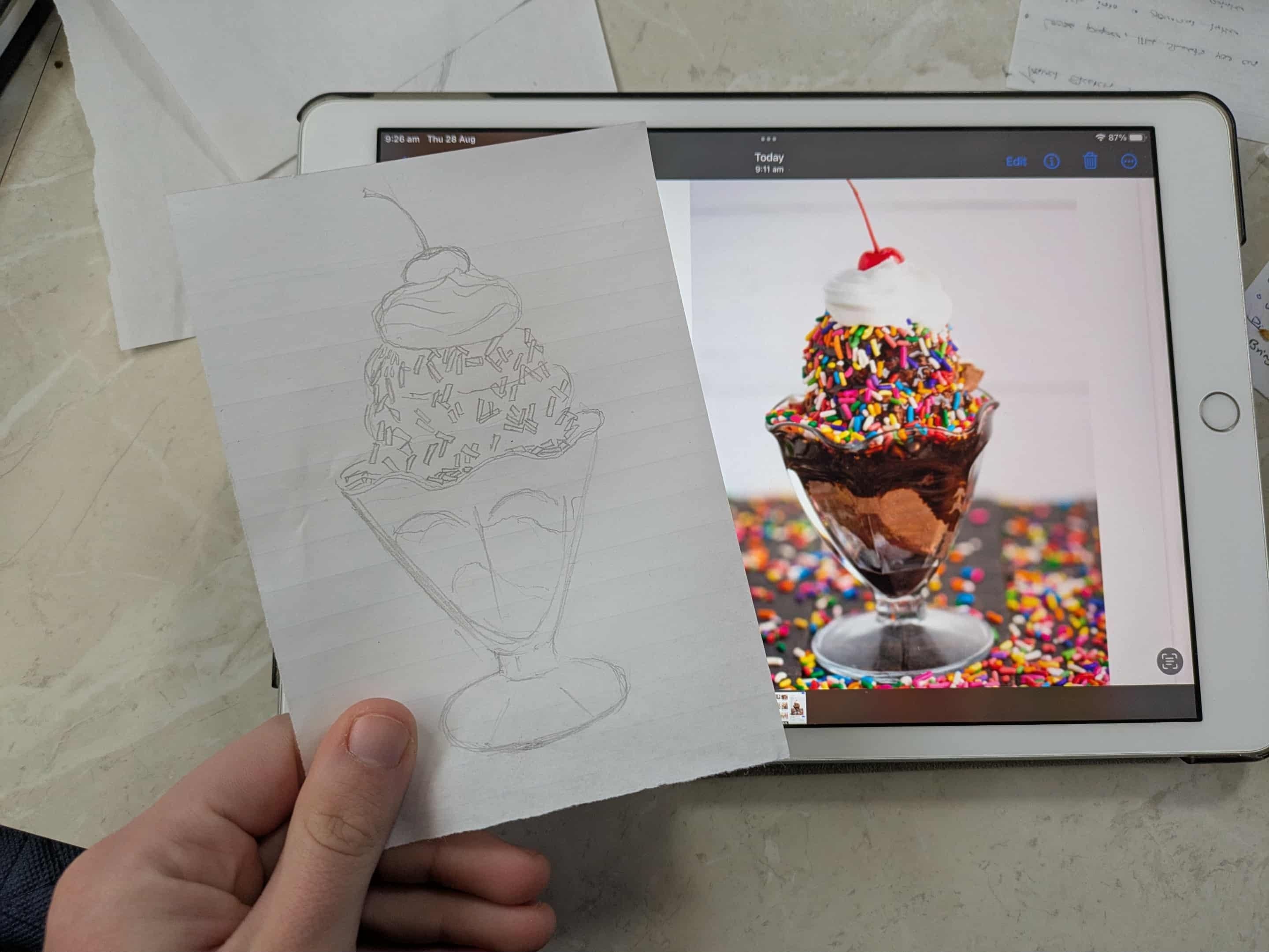 Ice cream sketch - student project