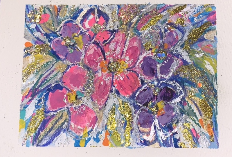 Explore creativity- Mixed Media Florals