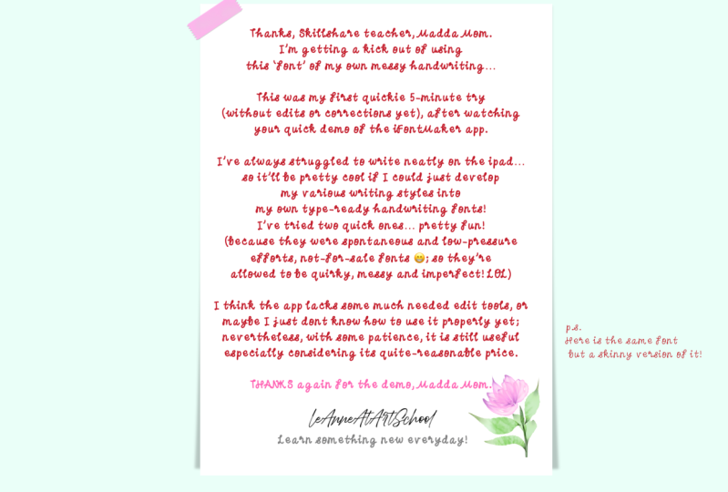 Quick Fontmaking, class with Madda Mom