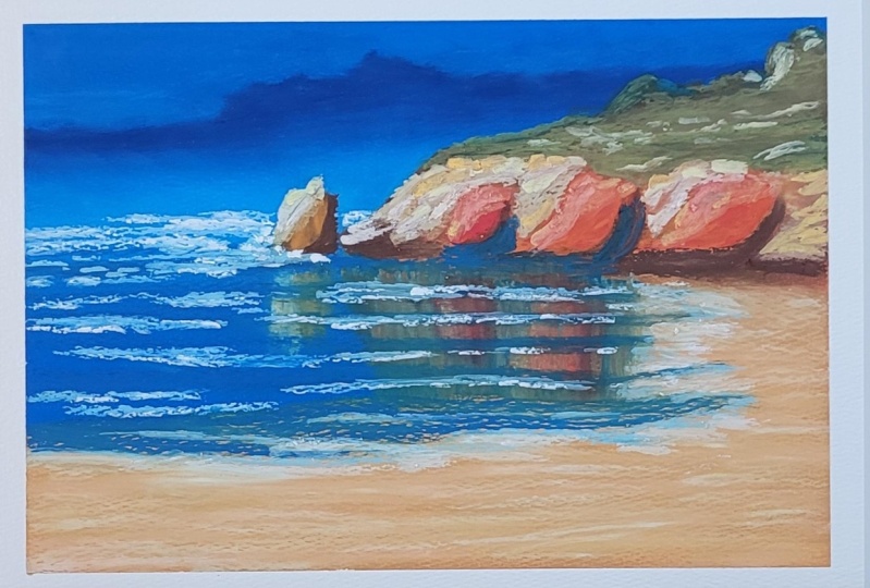Oil pastel sea scape
