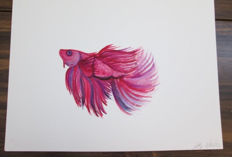 Watercolor Betta Fish