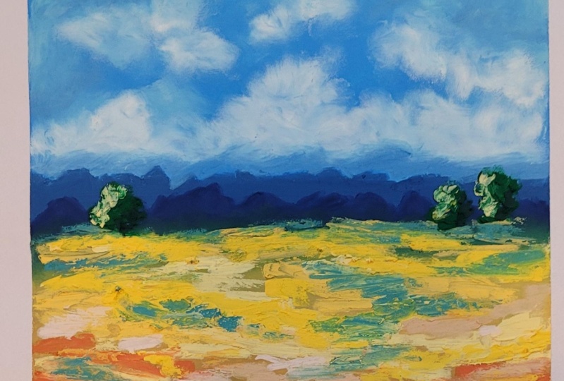 Landscape in oil pastels