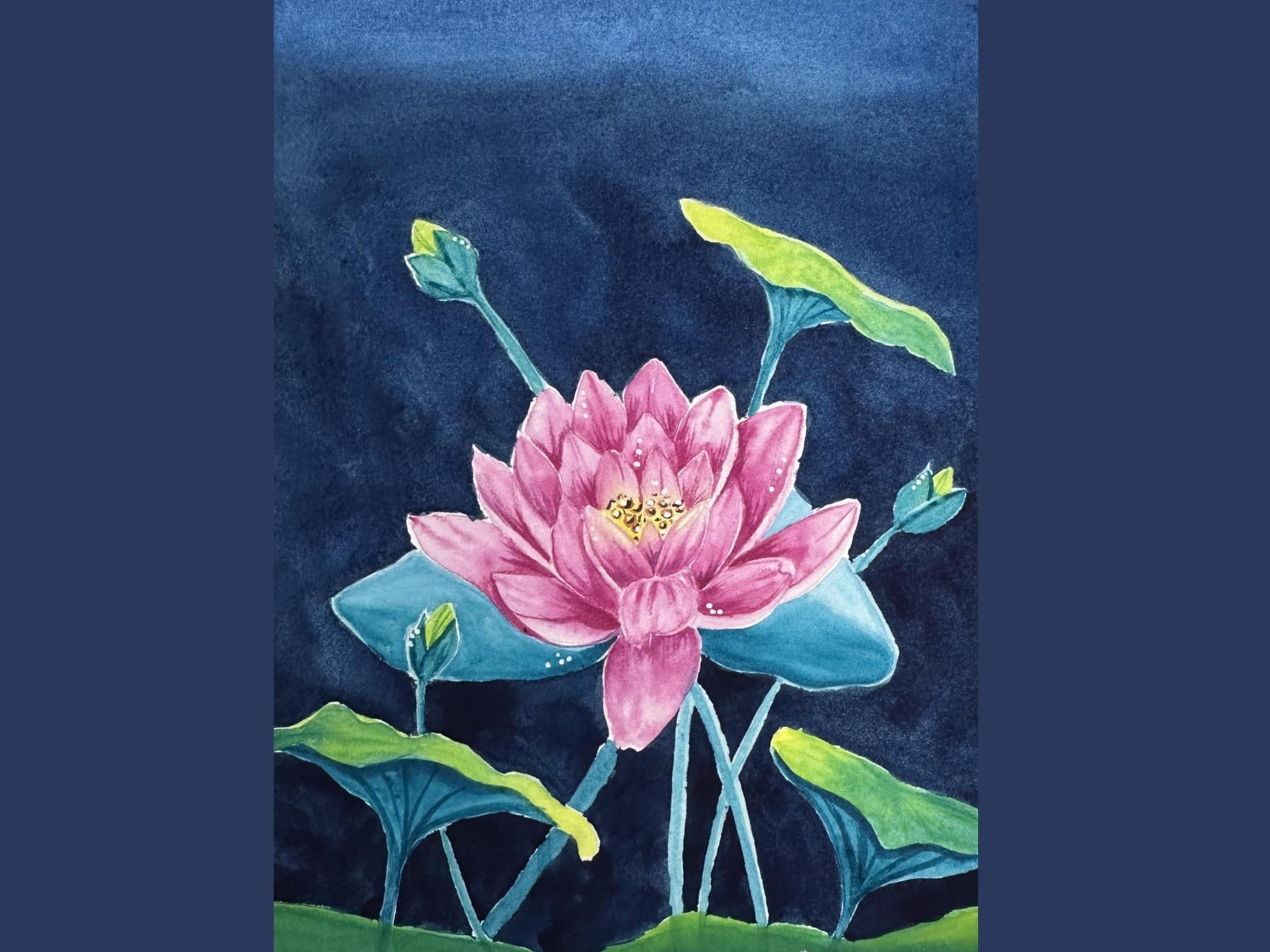 Watercolor Lotus - student project