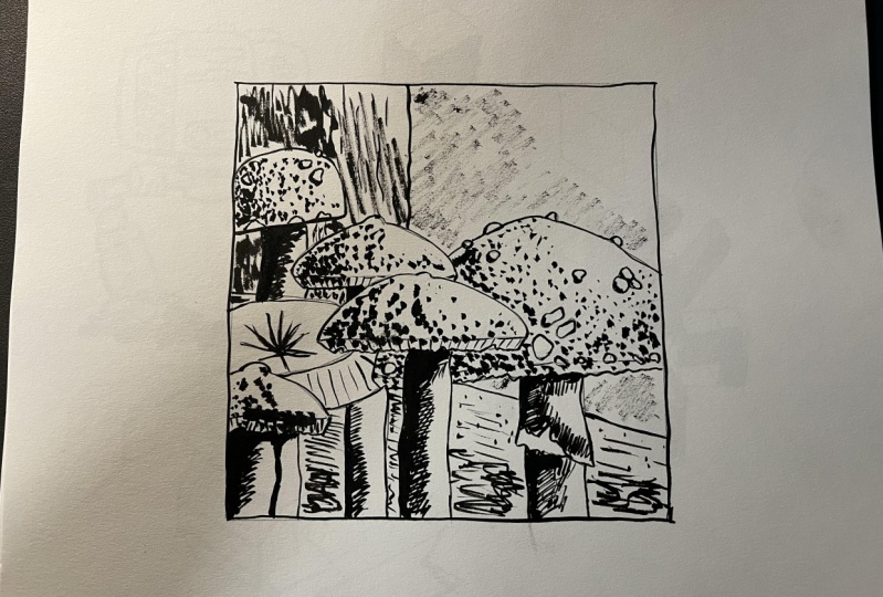 Brush Pen mushrooms