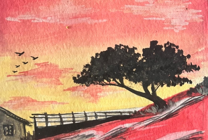 Gouache sunset