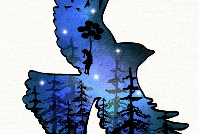 Watercolor forest