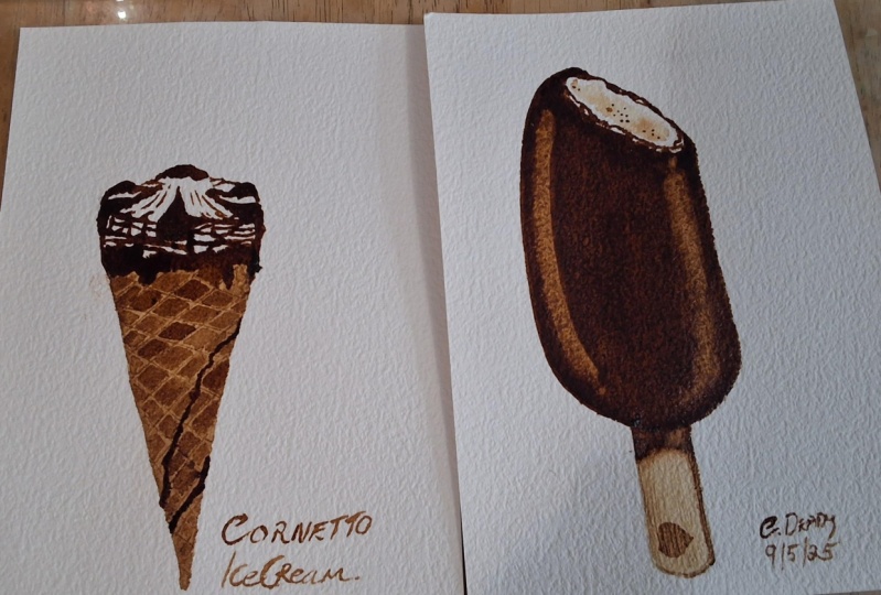 Chocolate  ice cream with  coffee
