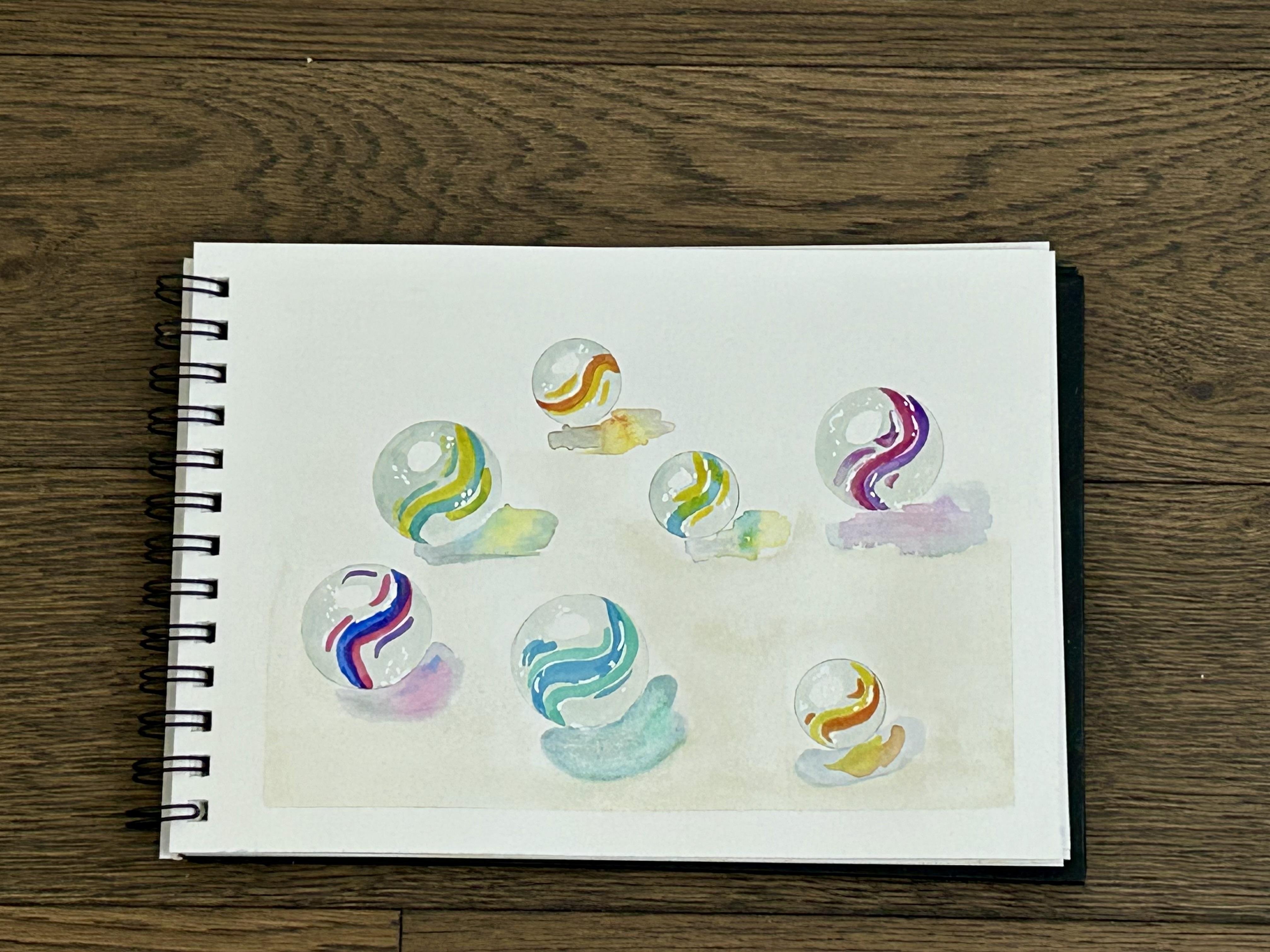 Watercolor Glass Marbles - student project