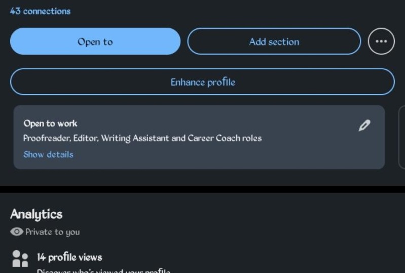 LinkedIn profile creation