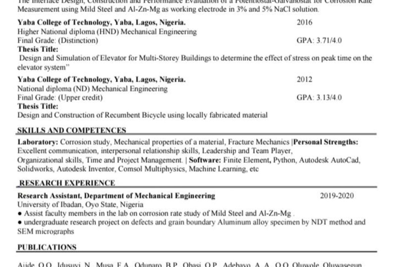 CV writing