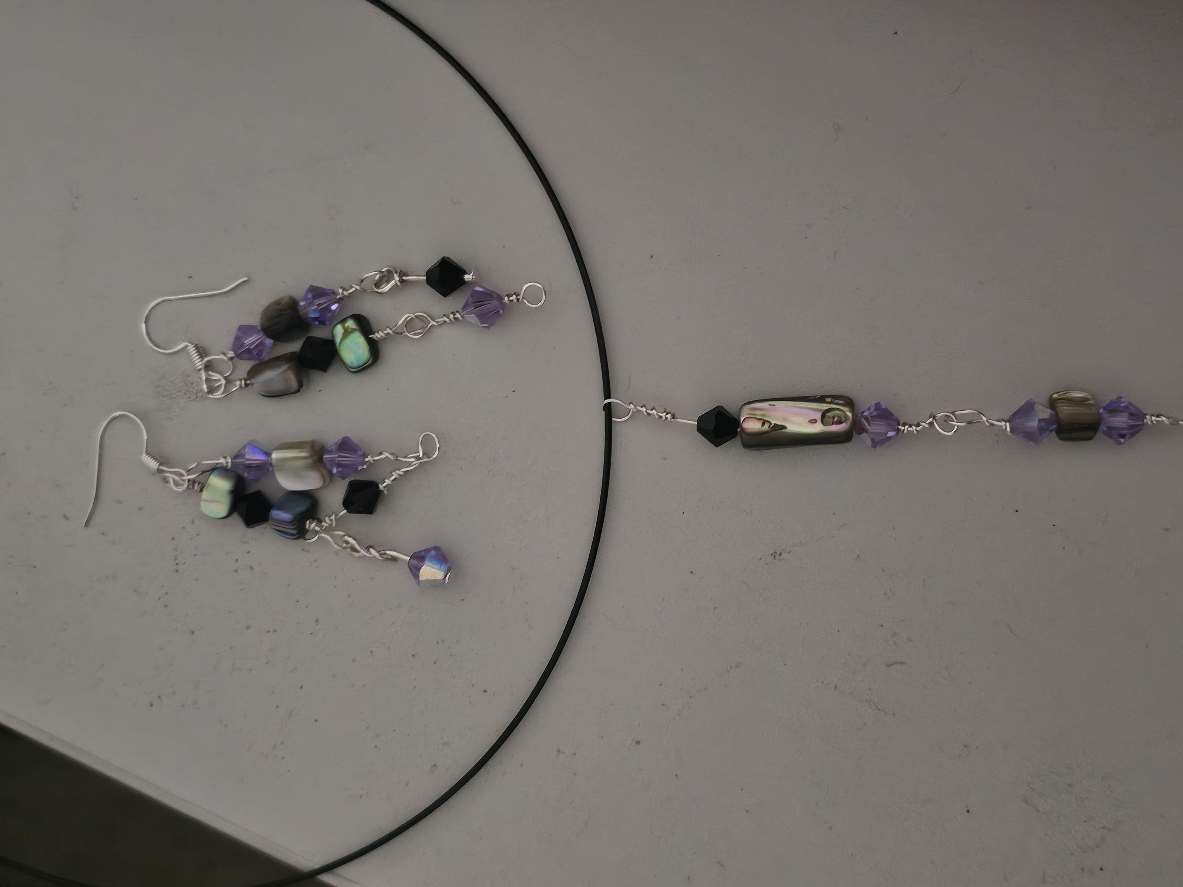 Earrings and necklace - student project