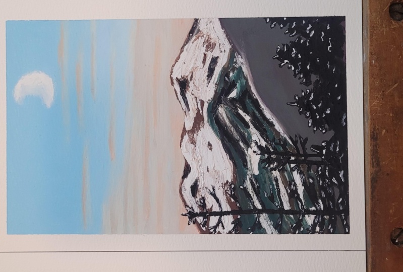 Oil Pastel Mountain