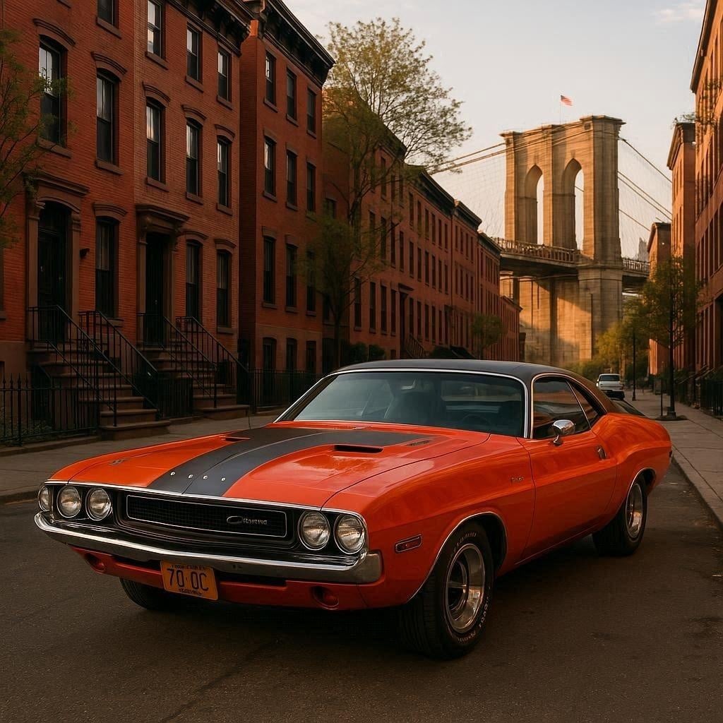 Dodge Challenger en barrio de Brooklyn - student project