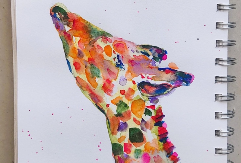 From Spots to Splashes: How to Paint a Bold & Colorful Giraffe | Beginner Animal