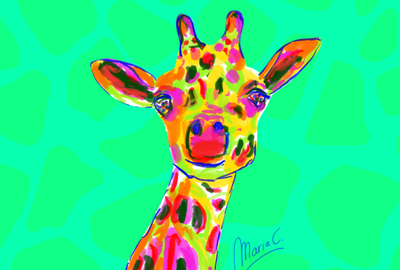 Colorful giraffe!