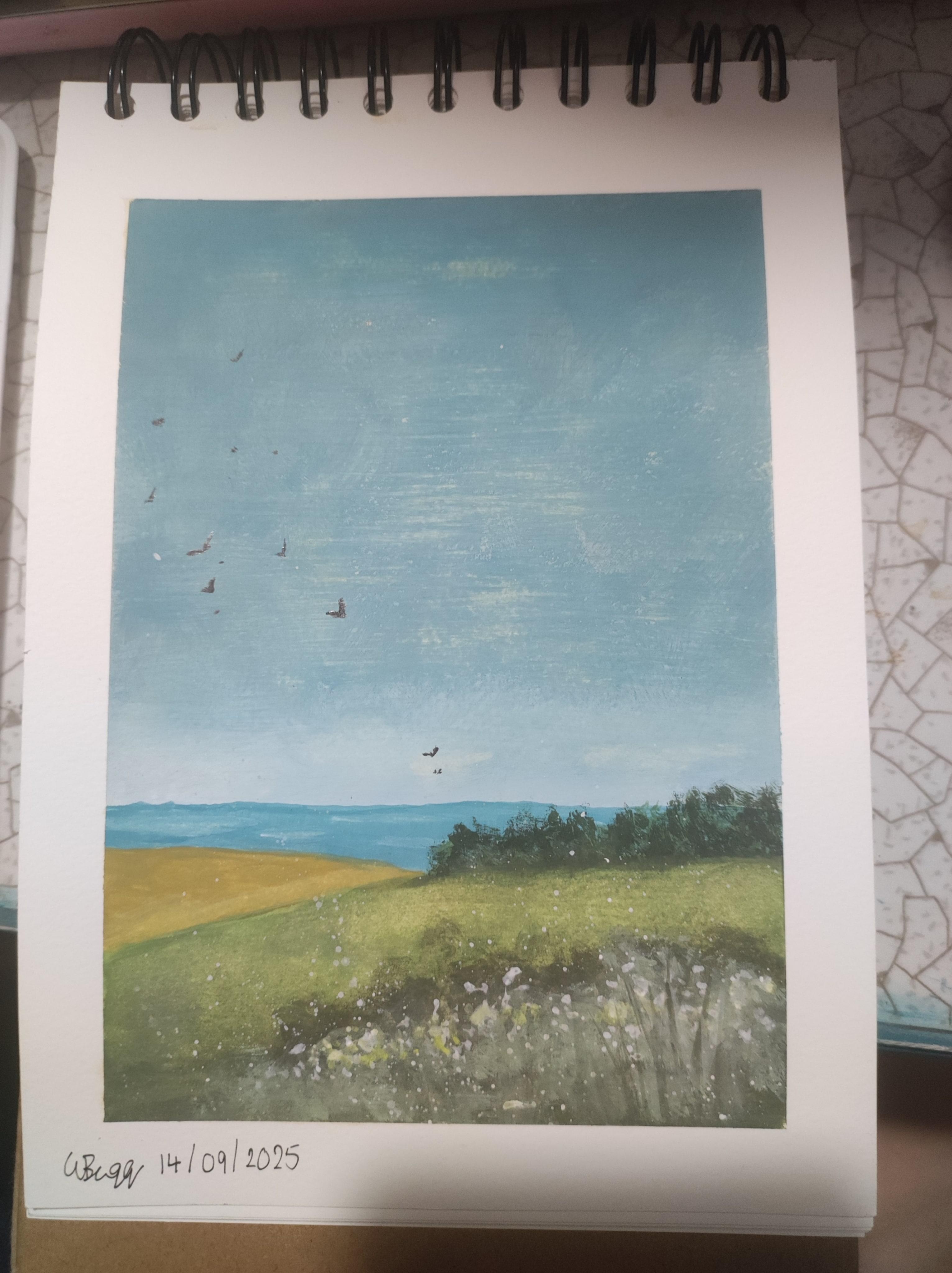 Vintage Gouache Landscape Project - student project
