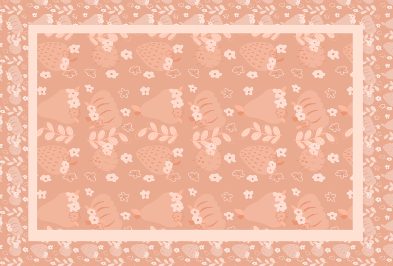 Floral Veggie and fruit tea towel