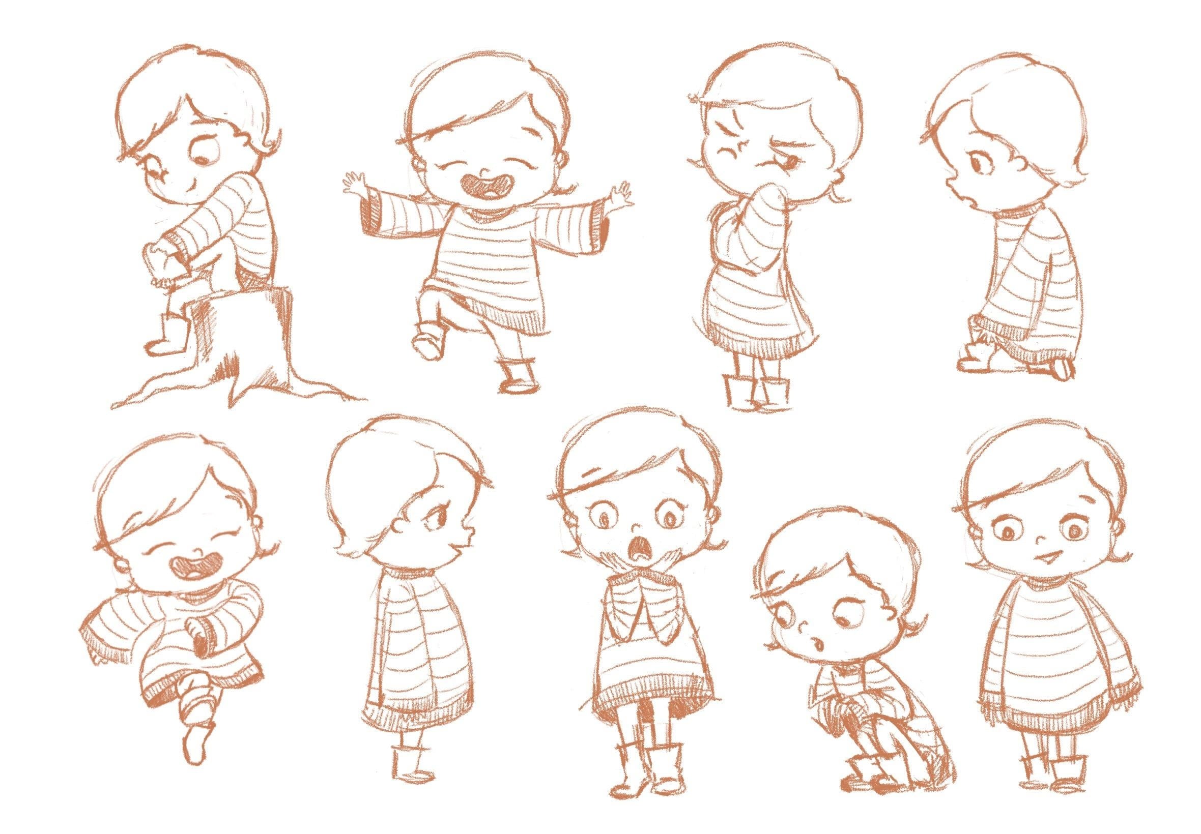 Little girl pose sheet - student project