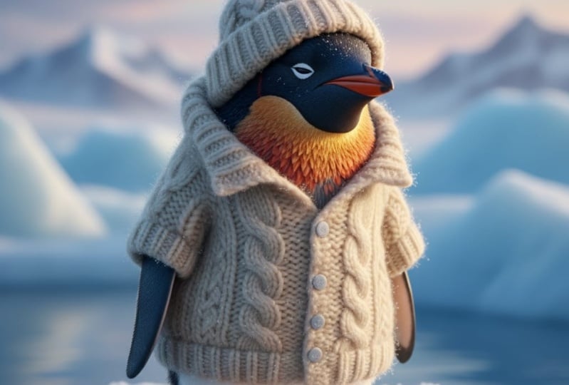 Pinguinito con frio