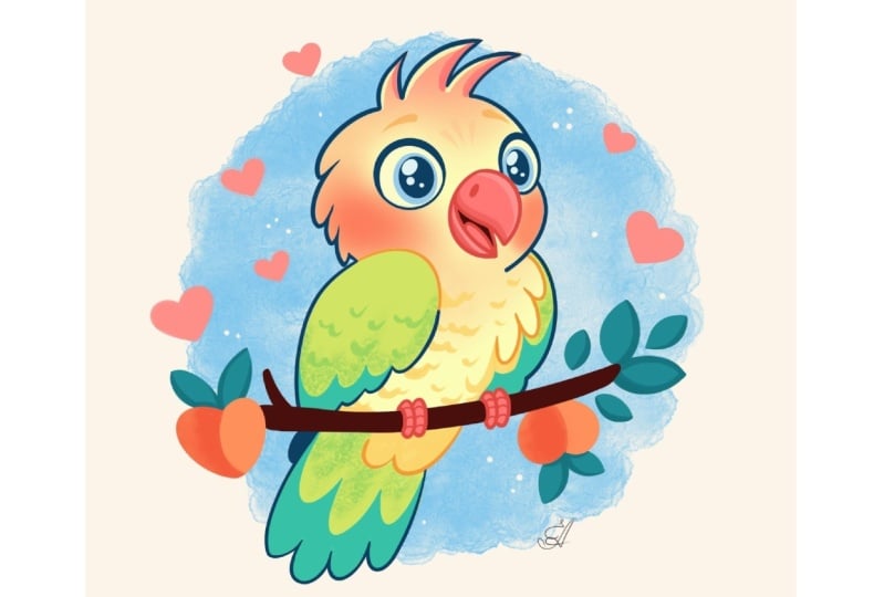 Cute Kawaii Parrot