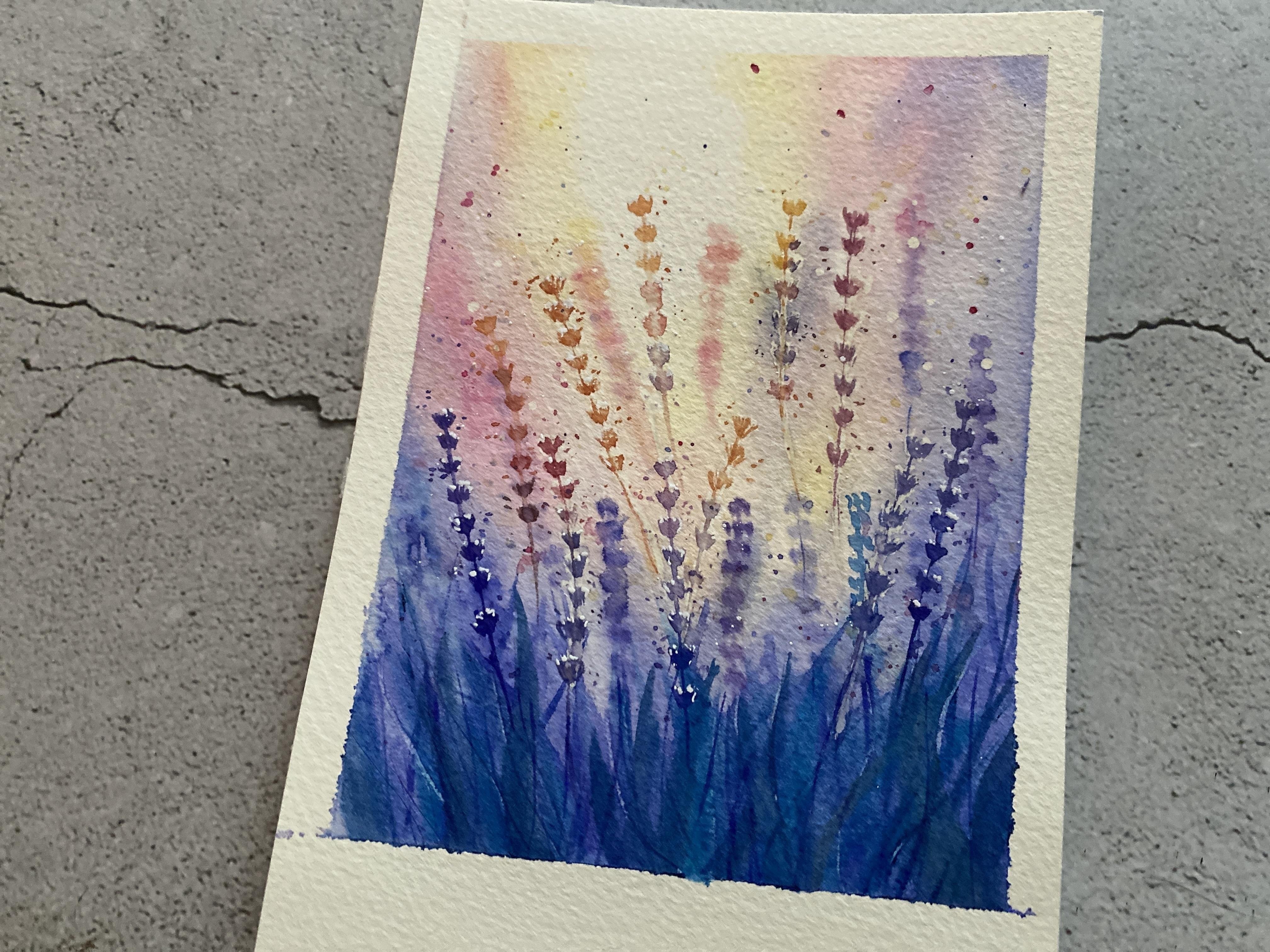 Watercolor Lavender Field - student project