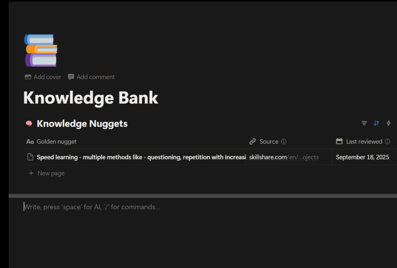 Knowledge bank