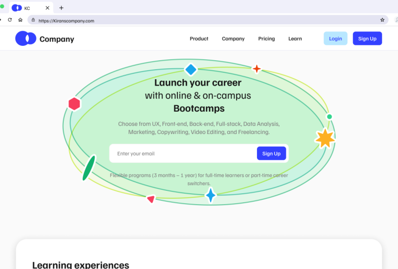 Education Landing Page - Auto Layout Practice