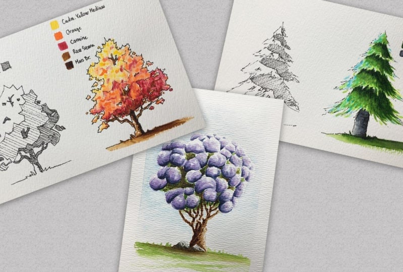 Watercolor Trees