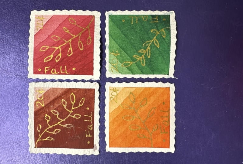 Four Fall stamps