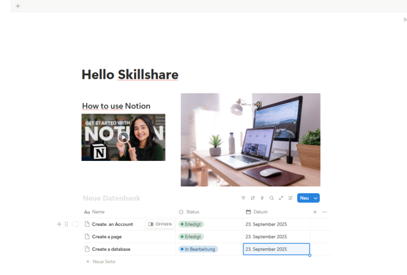 Learning how to use Notion
