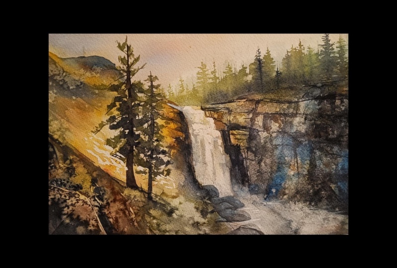 Aquarell - Waterfall